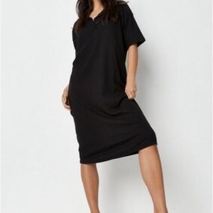 OVERSIZED V NECK MIDI T SHIRT RIBBED
DRESS